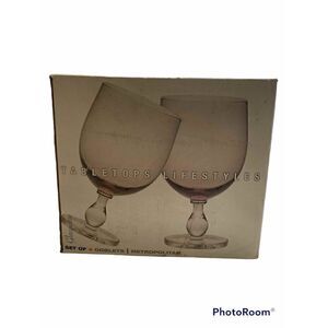 Tabletops Lifestyles Metropolitan Plum Goblets Set of 3